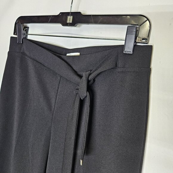 CALVIN KLEIN Black Pull On Pants Straight Leg Elastic Waist Faux Tie SZ XS - Picture 9 of 12